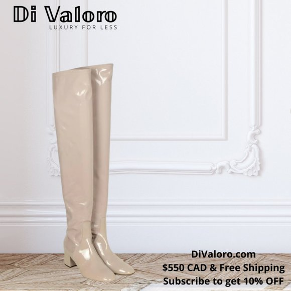 SOLD Valentino Garavani Nude Knee High Patent Boot - Picture 2 of 5